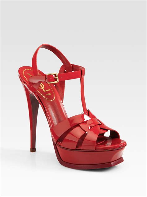 ysl red sandal heels|yves saint laurent heeled sandals.